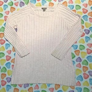 J. Jill  Women’s Lite Pink Round Neck Ribbed Stretch 3/4 Sleeve Shirt